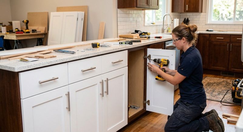 Cherry Cabinet Refacing in Dayton, OH